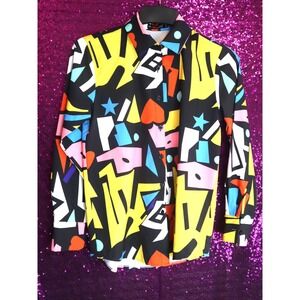 Statement Button Down Shirt XS Spring Seaon Womens Avant Garde Art To Wear Top